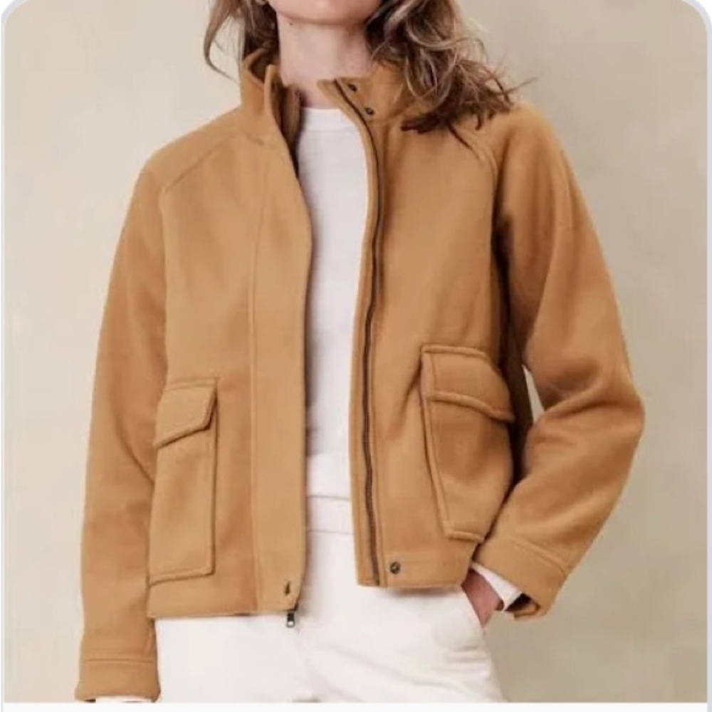 Banana Republic Camel Zip-Front Jacket